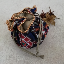 Load image into Gallery viewer, Festive Circular Potli Bags- Tissue/Kota Fabric