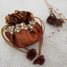 Load image into Gallery viewer, Festive Circular Potli Bags- Tissue/Kota Fabric