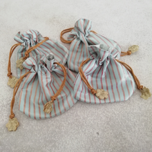 Load image into Gallery viewer, Festive Potli Bags- Striped Silk Fabric