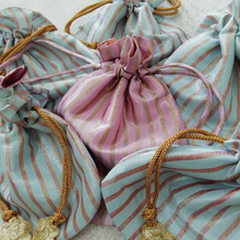 Load image into Gallery viewer, Festive Potli Bags- Striped Silk Fabric