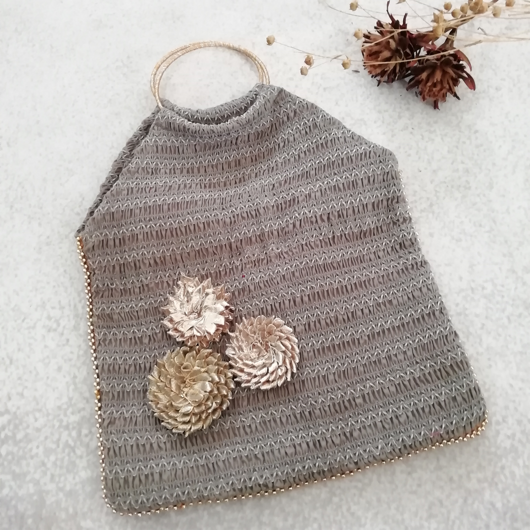 Festive Square Potli Bags-Smocked Fabric